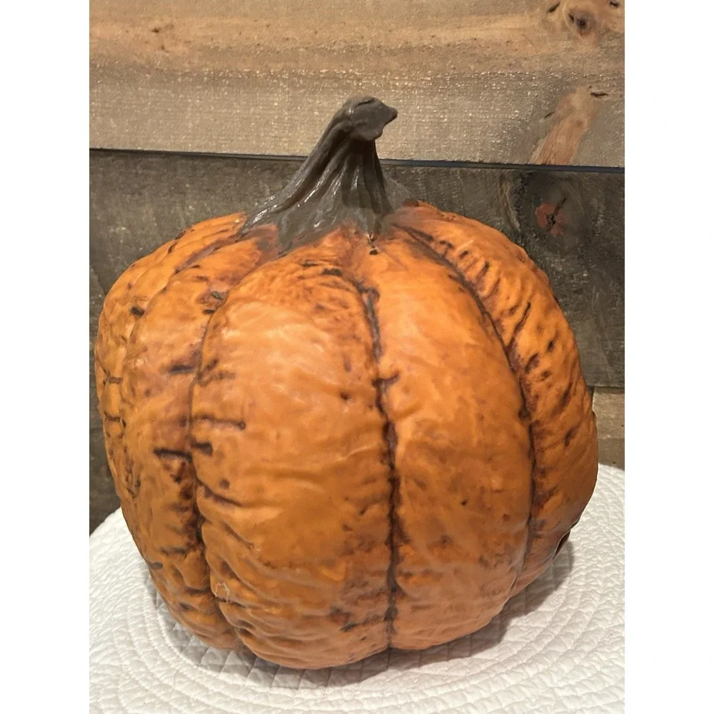 Rotten Flaming Pumpkin Timer LED Halloween‎ Prop Light-Up Jack-O'-Lantern Horror